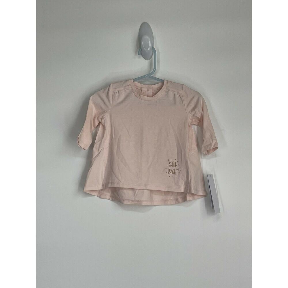 New Perfect Joy Baby Girls Shirt Size 0-3 Month Robeez 3/4 Sleeve Pink Shine
